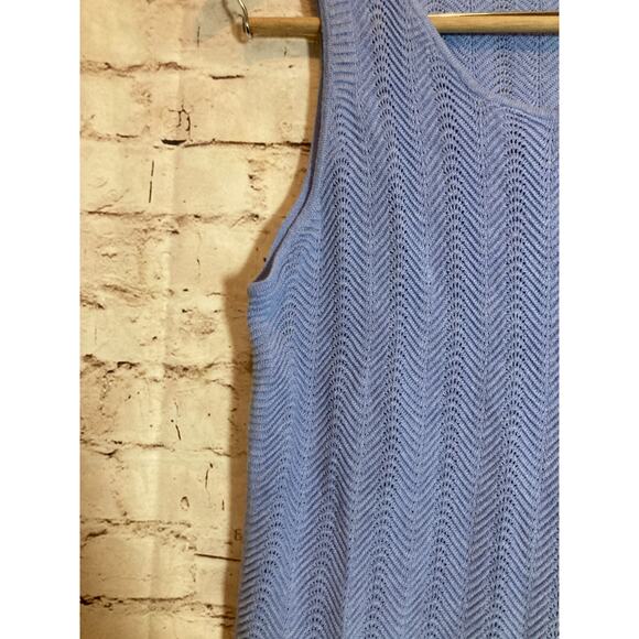 Burgess Top Women Large Silk Blend Baby Blue Open Knit Beachy Coquette Soft Girl - Picture 2 of 11